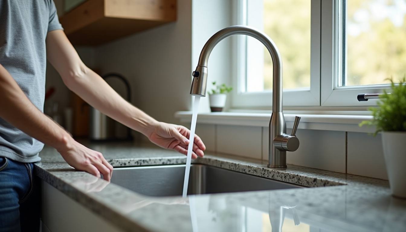 Newly installed kitchen faucet